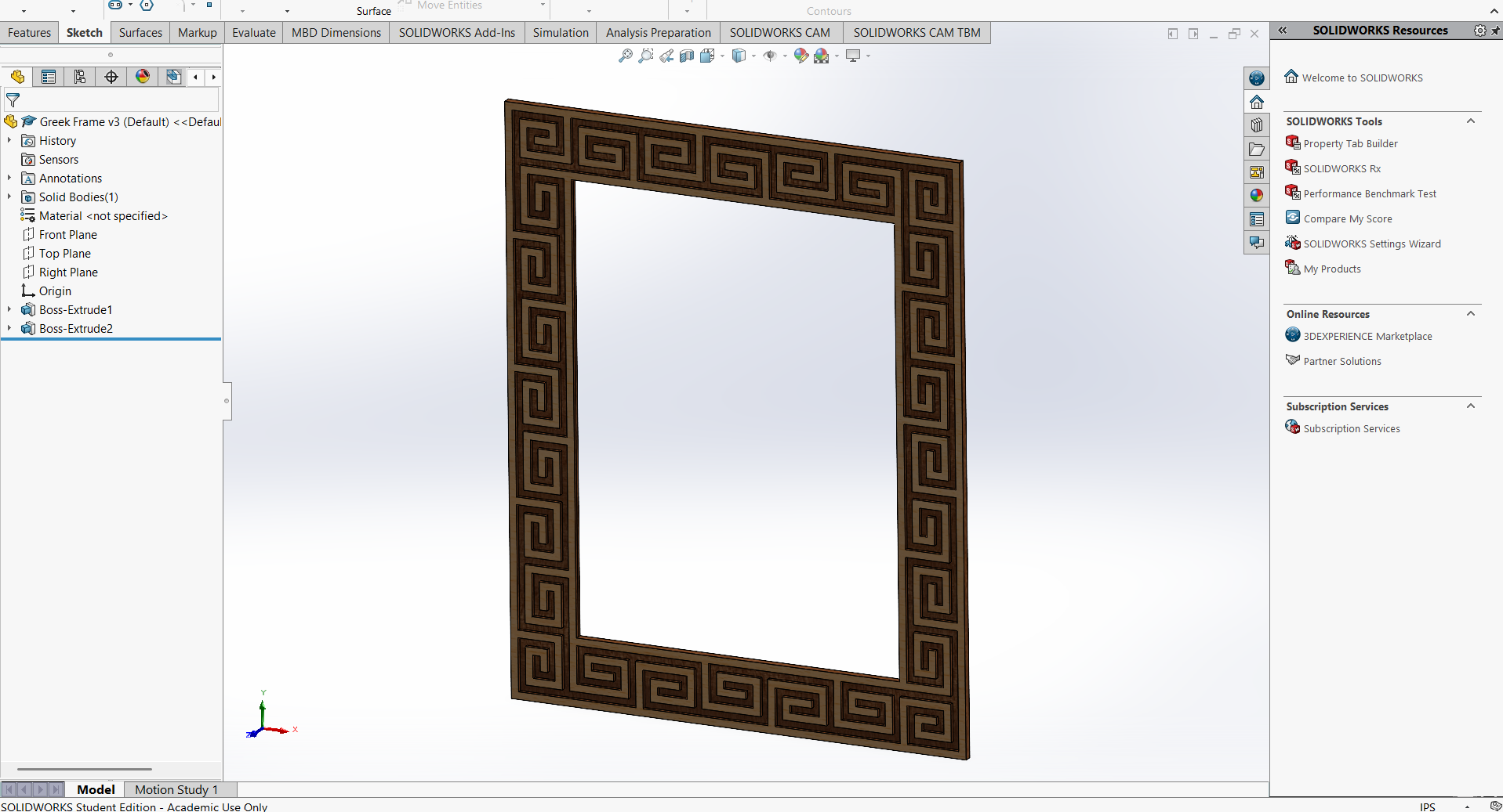 Greek frame CAD